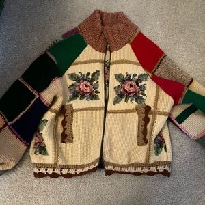 Honeybea handmade Patchwork Knit Jacket. Brand new. L/XL